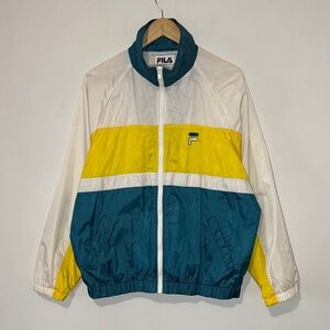 Vintage Fila Windbreaker / Medium / Neon / 90s